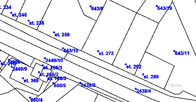 Parcela st. 272 v KÚ Tištín, Katastrální mapa