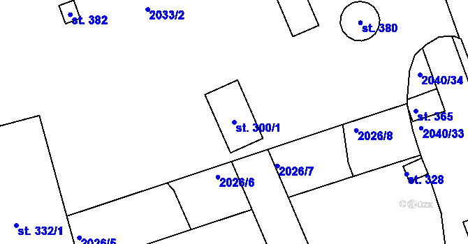 Parcela st. 300/1 v KÚ Tištín, Katastrální mapa