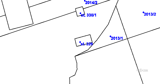 Parcela st. 329 v KÚ Tištín, Katastrální mapa