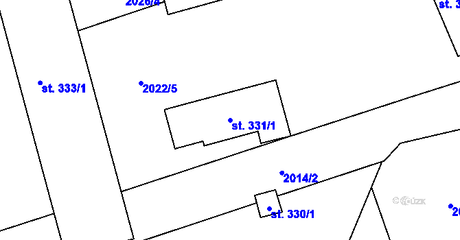 Parcela st. 331/1 v KÚ Tištín, Katastrální mapa
