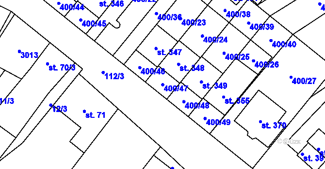 Parcela st. 400/47 v KÚ Tištín, Katastrální mapa