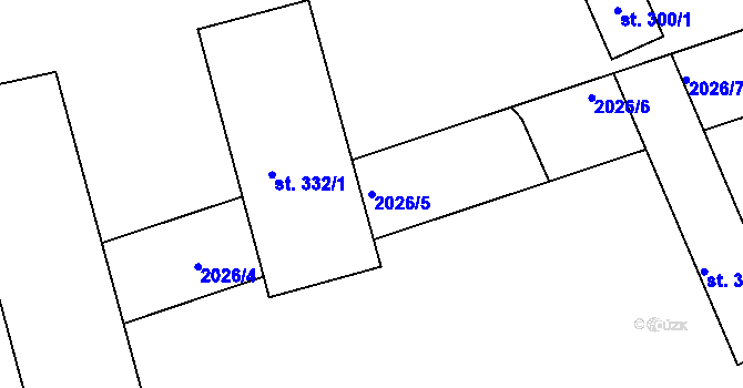 Parcela st. 2026/5 v KÚ Tištín, Katastrální mapa
