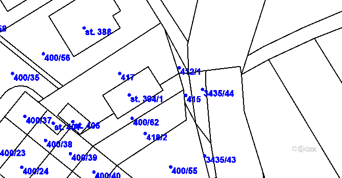 Parcela st. 3435/49 v KÚ Tištín, Katastrální mapa
