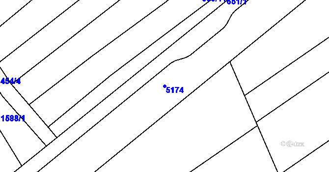Parcela st. 5174 v KÚ Tištín, Katastrální mapa