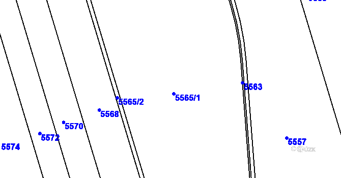 Parcela st. 5565 v KÚ Tištín, Katastrální mapa