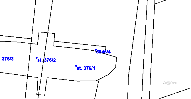 Parcela st. 5646/4 v KÚ Tištín, Katastrální mapa