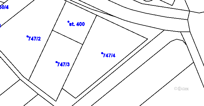 Parcela st. 747/4 v KÚ Tištín, Katastrální mapa