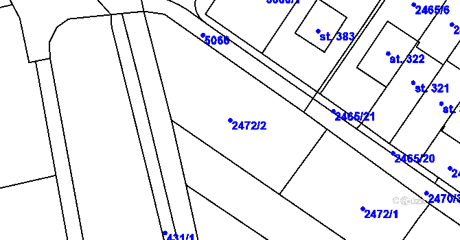 Parcela st. 2472/2 v KÚ Tištín, Katastrální mapa
