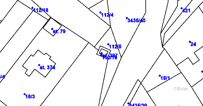 Parcela st. 397 v KÚ Tištín, Katastrální mapa