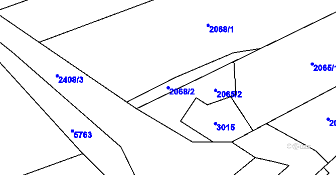 Parcela st. 2068/2 v KÚ Tištín, Katastrální mapa
