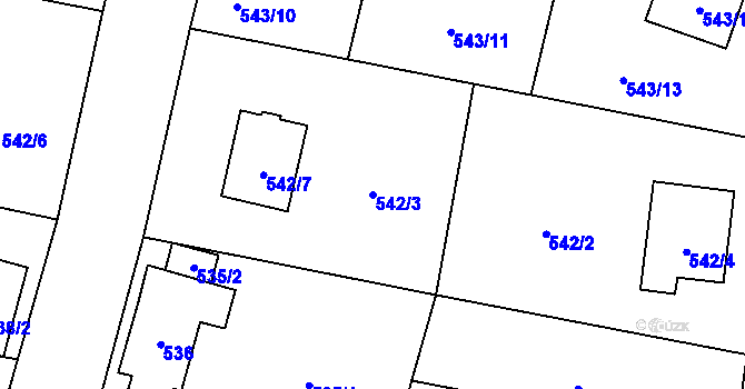 Parcela st. 542/3 v KÚ Tlučná, Katastrální mapa