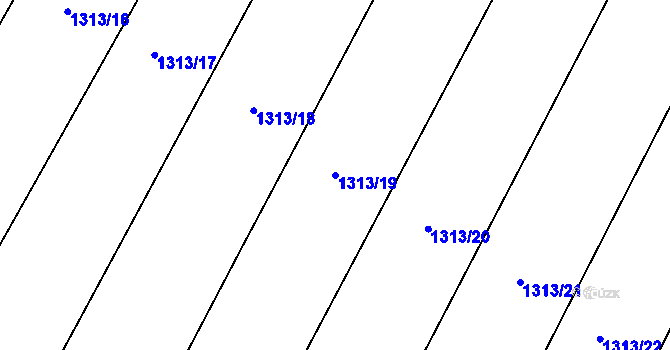 Parcela st. 1313/19 v KÚ Tlučná, Katastrální mapa