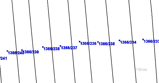 Parcela st. 1366/236 v KÚ Tlučná, Katastrální mapa