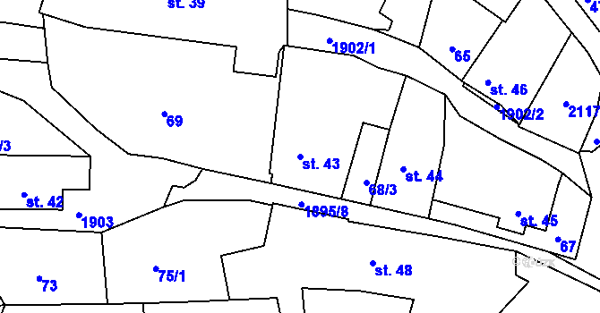 Parcela st. 43 v KÚ Tlumačov u Domažlic, Katastrální mapa