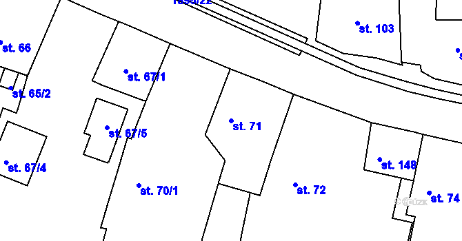Parcela st. 71 v KÚ Tlumačov u Domažlic, Katastrální mapa