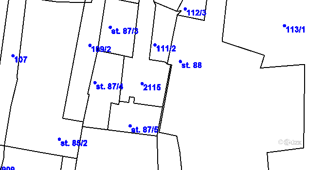 Parcela st. 87/1 v KÚ Tlumačov u Domažlic, Katastrální mapa