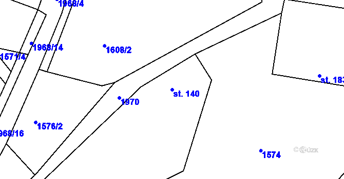 Parcela st. 140 v KÚ Tlumačov u Domažlic, Katastrální mapa