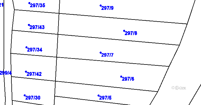 Parcela st. 297/7 v KÚ Tlumačov u Domažlic, Katastrální mapa