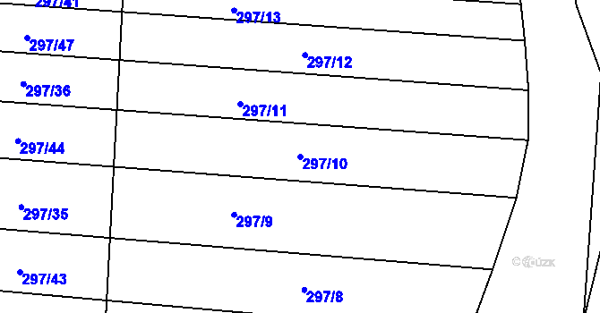 Parcela st. 297/10 v KÚ Tlumačov u Domažlic, Katastrální mapa