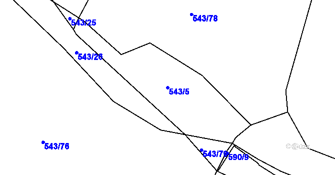 Parcela st. 543/5 v KÚ Tlumačov u Domažlic, Katastrální mapa