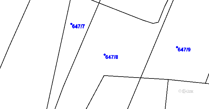 Parcela st. 647/8 v KÚ Tlumačov u Domažlic, Katastrální mapa