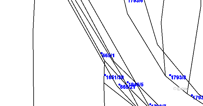 Parcela st. 665/1 v KÚ Tlumačov u Domažlic, Katastrální mapa