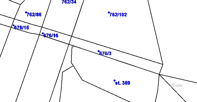 Parcela st. 676/3 v KÚ Tlumačov u Domažlic, Katastrální mapa