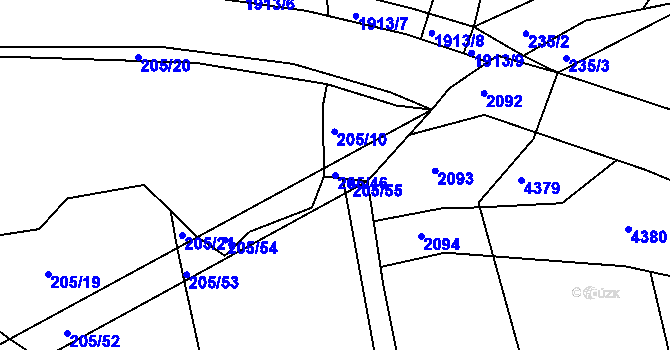 Parcela st. 205/46 v KÚ Tlumačov u Domažlic, Katastrální mapa