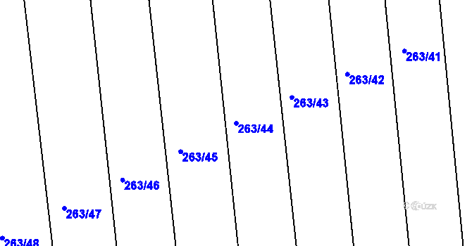 Parcela st. 263/44 v KÚ Tlumačov u Domažlic, Katastrální mapa