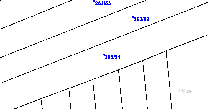 Parcela st. 263/51 v KÚ Tlumačov u Domažlic, Katastrální mapa