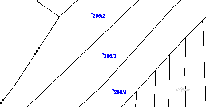 Parcela st. 266/3 v KÚ Tlumačov u Domažlic, Katastrální mapa