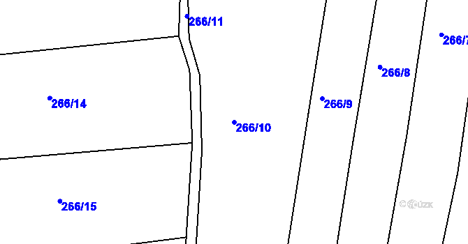 Parcela st. 266/10 v KÚ Tlumačov u Domažlic, Katastrální mapa