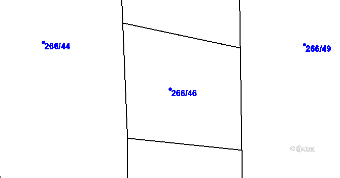Parcela st. 266/46 v KÚ Tlumačov u Domažlic, Katastrální mapa