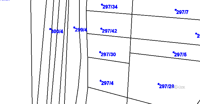 Parcela st. 297/30 v KÚ Tlumačov u Domažlic, Katastrální mapa
