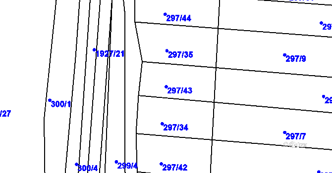 Parcela st. 297/43 v KÚ Tlumačov u Domažlic, Katastrální mapa