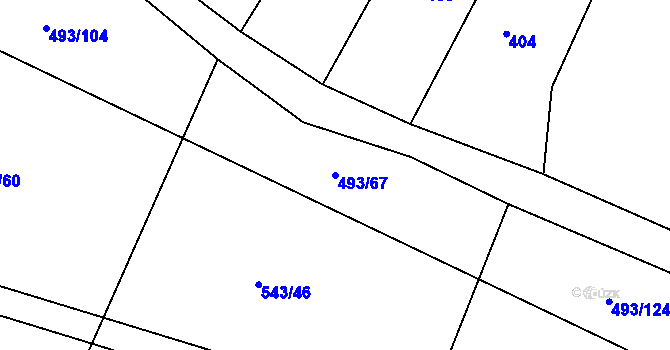 Parcela st. 493/67 v KÚ Tlumačov u Domažlic, Katastrální mapa