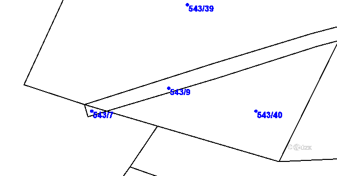 Parcela st. 543/9 v KÚ Tlumačov u Domažlic, Katastrální mapa