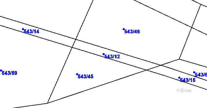 Parcela st. 543/12 v KÚ Tlumačov u Domažlic, Katastrální mapa