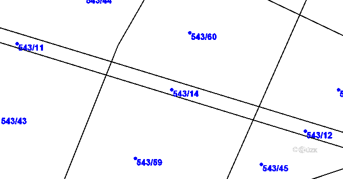 Parcela st. 543/14 v KÚ Tlumačov u Domažlic, Katastrální mapa