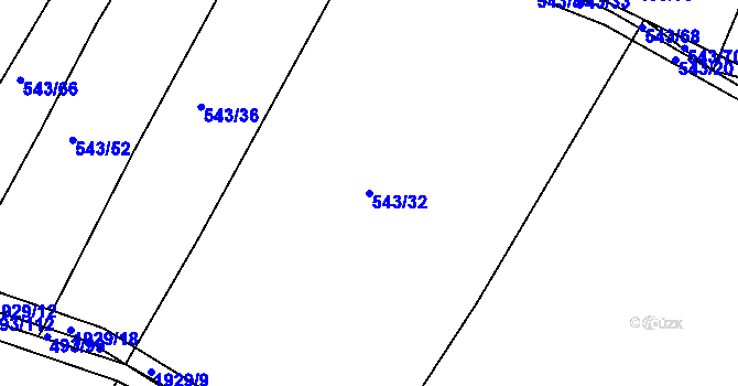 Parcela st. 543/32 v KÚ Tlumačov u Domažlic, Katastrální mapa