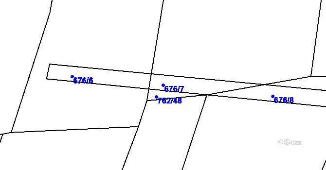 Parcela st. 676/7 v KÚ Tlumačov u Domažlic, Katastrální mapa