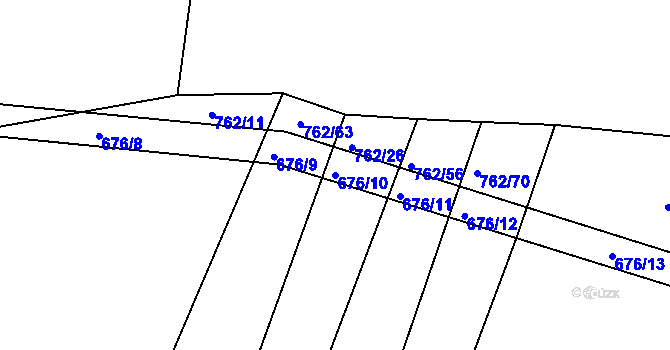 Parcela st. 676/10 v KÚ Tlumačov u Domažlic, Katastrální mapa