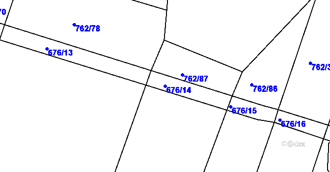 Parcela st. 676/14 v KÚ Tlumačov u Domažlic, Katastrální mapa