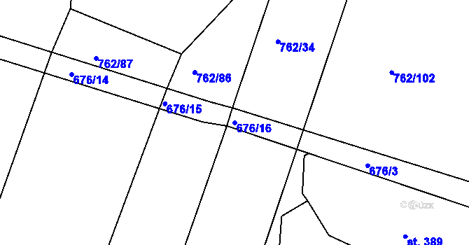 Parcela st. 676/16 v KÚ Tlumačov u Domažlic, Katastrální mapa