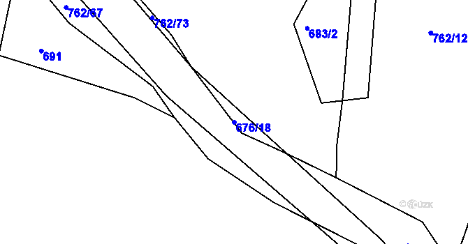 Parcela st. 676/18 v KÚ Tlumačov u Domažlic, Katastrální mapa