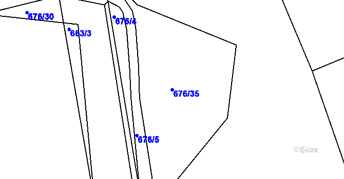 Parcela st. 676/35 v KÚ Tlumačov u Domažlic, Katastrální mapa