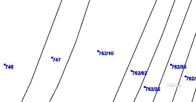 Parcela st. 762/10 v KÚ Tlumačov u Domažlic, Katastrální mapa