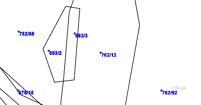 Parcela st. 762/12 v KÚ Tlumačov u Domažlic, Katastrální mapa