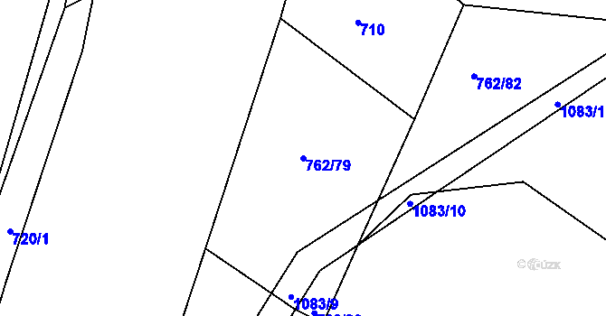 Parcela st. 762/79 v KÚ Tlumačov u Domažlic, Katastrální mapa