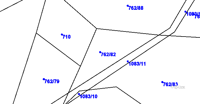 Parcela st. 762/82 v KÚ Tlumačov u Domažlic, Katastrální mapa